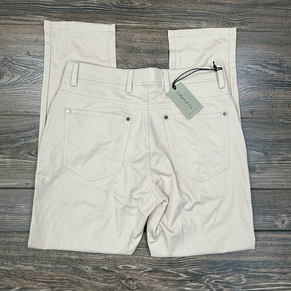 Collars & Co Mens Size 32x30 CEO Tech Pull-On Pants‎ Stone Beige Performance NEW - Picture 7 of 8